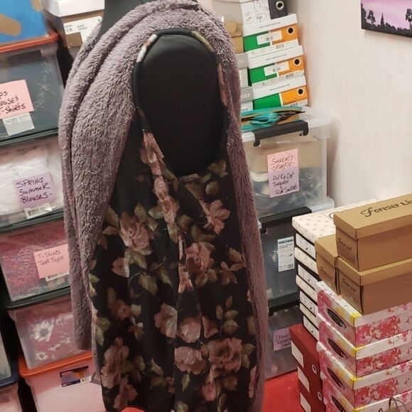 SUPER SOFT Plus sz 14 16 18 20 purple/faux fir/contrast  Vest - Picture 11 of 11